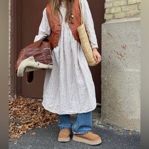 Vintage LL bean cream floral dress